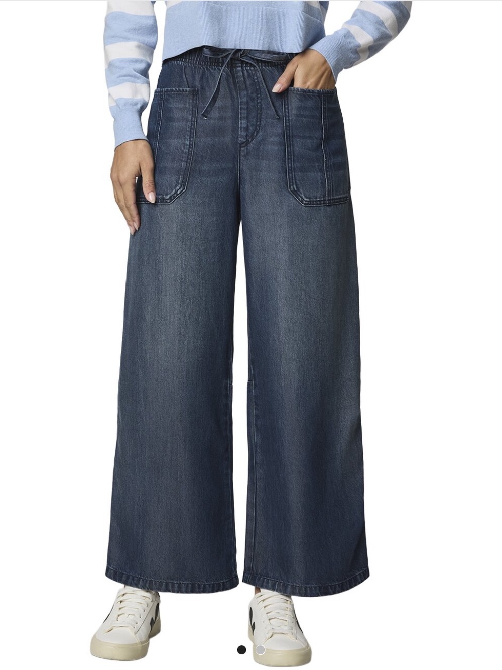 Splendid Lounge Denim straight Jeans in Dark Blue size small